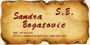 Sandra Bogatović vizit kartica